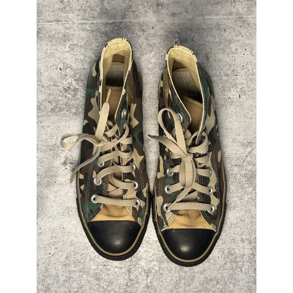 Vntg Men’s Converse High Top Military Camo Rubber Logo Rare Chuck Taylor’s ￼ main image 3